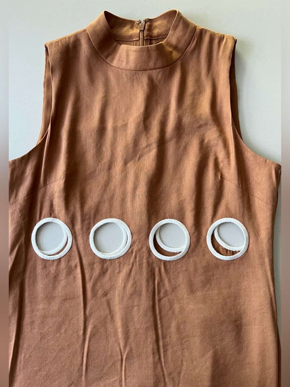 NWT Antonio Melani x M.G. Style Jen Maxi Dress Size 10 Walnut Linen Blend - Picture 4 of 13